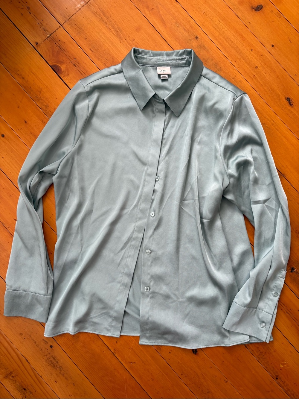 A New Day satin Button-Up Shirt